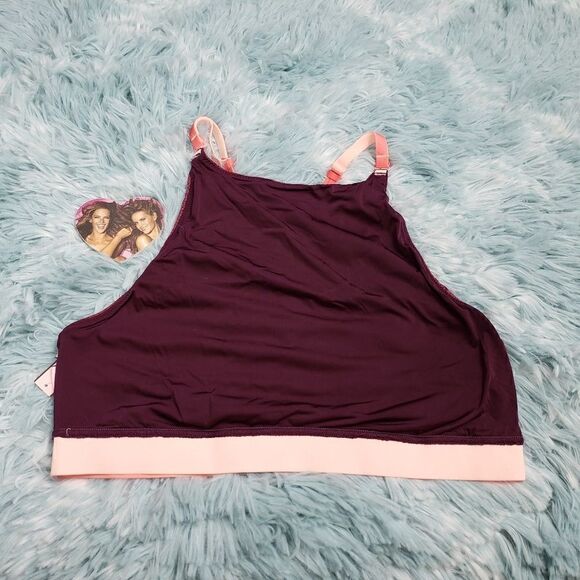 VS Unlined Triangle Strappy Bralette Plum Medium - Picture 3 of 6